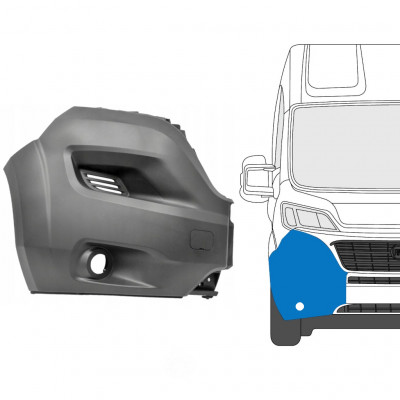 Hoek voorbumper met gat voor Fiat Ducato 2014-2018 / Rechts 9039