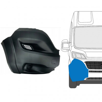 Hoek voorbumper met zijlijst voor Fiat Ducato 2018- / Rechts 9046