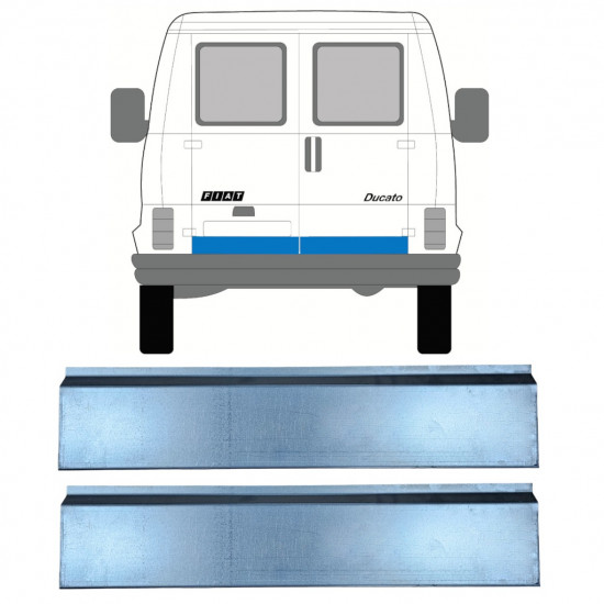 Reparatie plaatwerk achterste deuren  voor Fiat Ducato / C25 / J5 1981-1994 / Links = Rechts (symmetrisch) / Set 9858