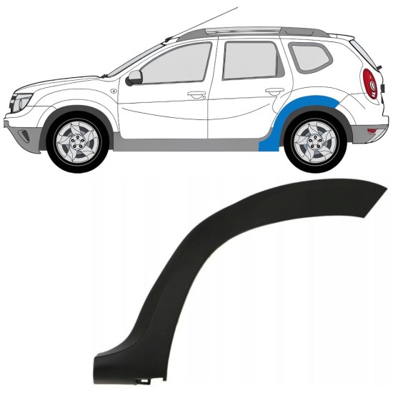 Zijlijst sierlijst achterspatbord voor Dacia Duster 2010-2017 / Links 16020
