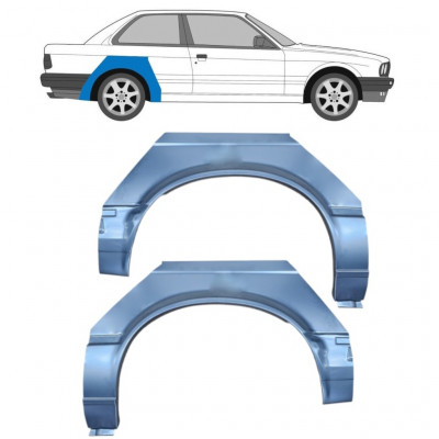 Reparatiepaneel achterspatbord voor BMW 3 E30 1982-1987 / Links + Rechts / Set 9844