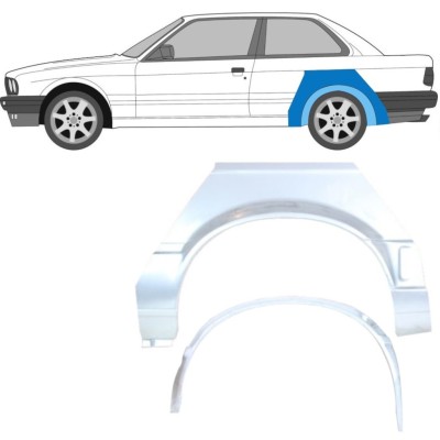 Binnen + buiten reparatiepaneel achter spatbord voor BMW 3 E30 1987-1994 / Links / Set 10852