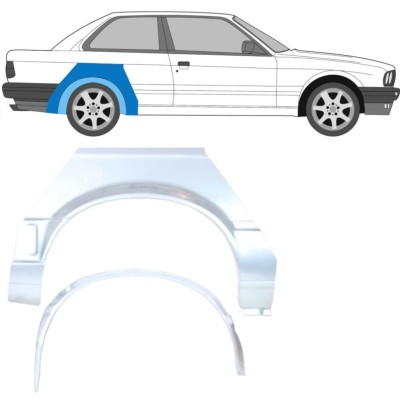 Binnen + buiten reparatiepaneel achter spatbord voor BMW 3 E30 1987-1994 / Rechts / Set 10851