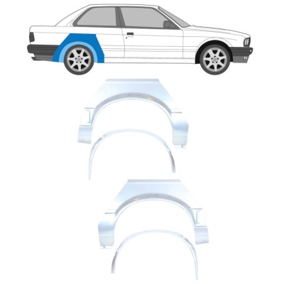 Binnen + buiten reparatiepaneel achter spatbord voor BMW 3 E30 1987-1994 / Set 10853