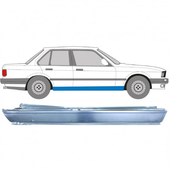 BMW 3 E30 1982-1994 4-DEUR VOL DORPEL REPARATIEPANEEL / RECHTS