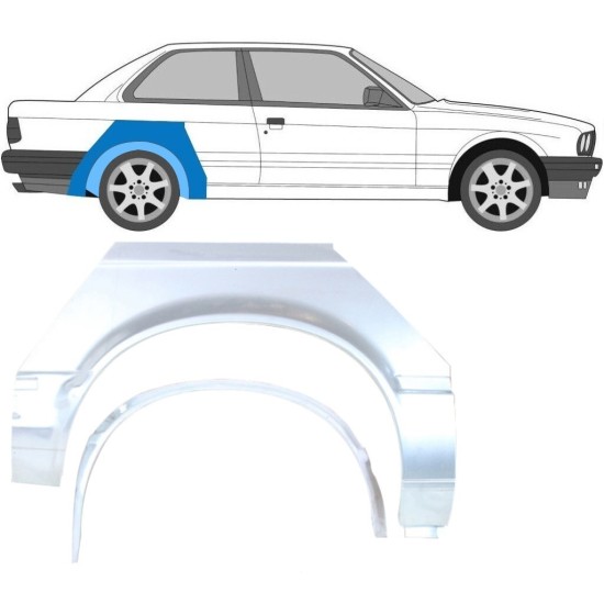Binnen + buiten reparatiepaneel achter spatbord voor BMW 3 E30 1982-1987 / Rechts / Set 10848