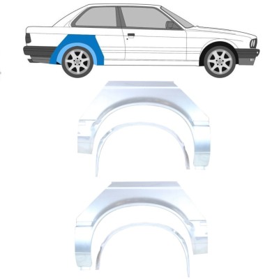 Binnen + buiten reparatiepaneel achter spatbord voor BMW 3 E30 1982-1987 / Set 10850