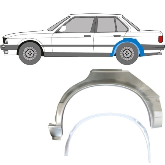 Binnen + buiten reparatiepaneel achter spatbord voor BMW 3 E30 1982-1987 / Links / Set 10858