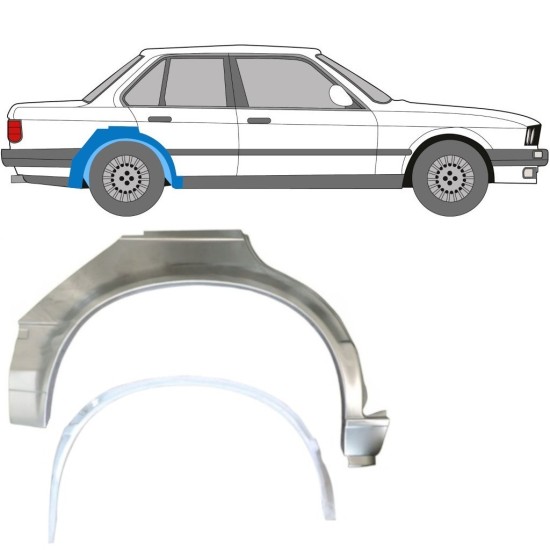 Binnen + buiten reparatiepaneel achter spatbord voor BMW 3 E30 1982-1987 / Rechts / Set 10857