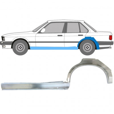 BMW 3 E30 1982-1987 4 DEUR WIELKAST REPARATIE PANEEL + DORPEL REPARATIEPANEEL / SET / LINKS