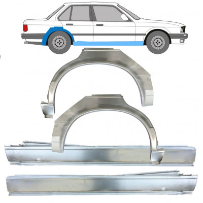 BMW 3 E30 1982-1987 4 DEUR WIELKAST REPARATIE PANEEL + DORPEL REPARATIEPANEEL / SET / LINKS + RECHTS
