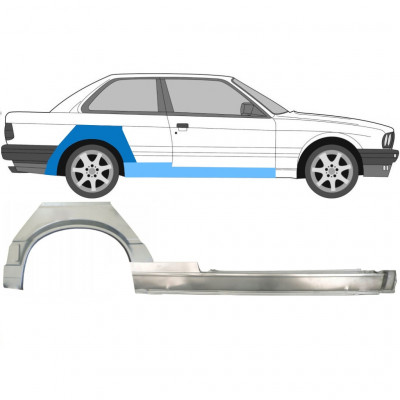 Reparatiepaneel dorpel + achterspatbord voor BMW 3 E30 1987-1994 / Rechts / Set 11505