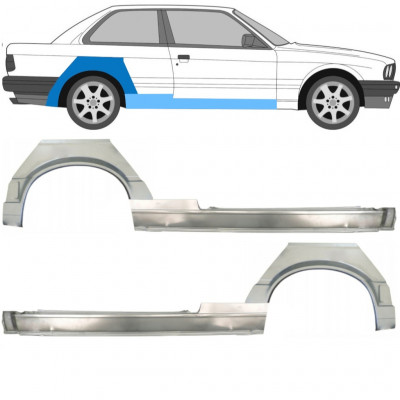 BMW 3 E30 1987-1994 2 DEUR WIELKAST REPARATIE PANEEL + DORPEL REPARATIEPANEEL / LINKS + RECHTS