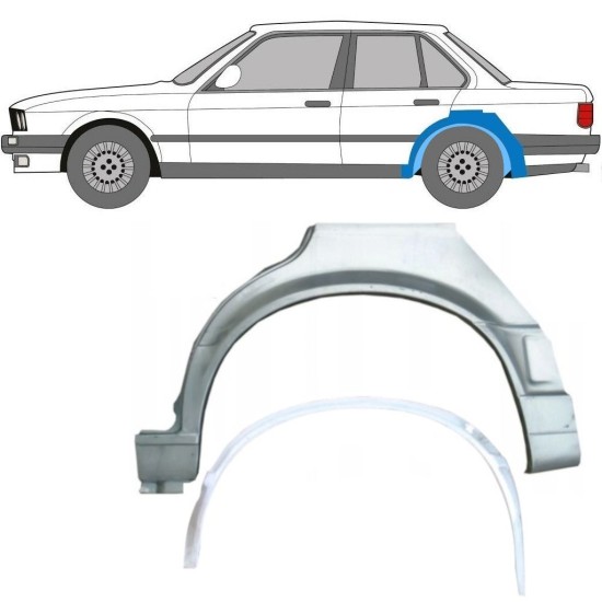 Binnen + buiten reparatiepaneel achter spatbord voor BMW 3 E30 1987-1994 / Links / Set 10861