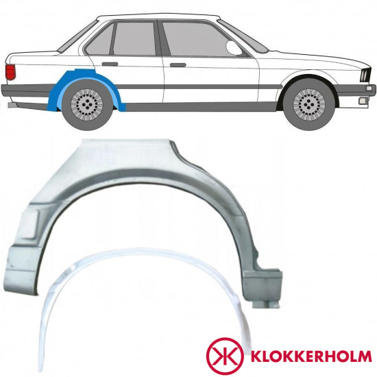 BMW 3 E30 1987-1994 4 DEUR WIELKAST REPARATIE PANEEL INTERN + BUITENSTE / SET / RECHTS