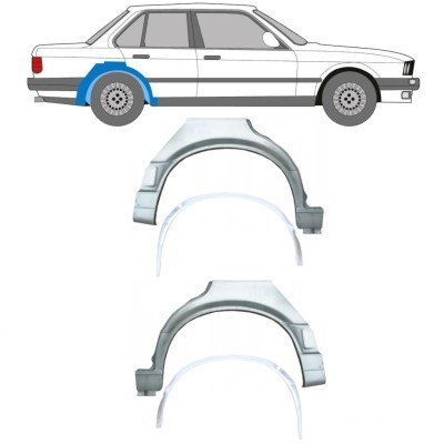 Binnen + buiten reparatiepaneel achter spatbord voor BMW 3 E30 1987-1994 / Set 10862