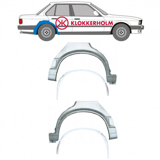BMW 3 E30 1987-1994 4 DEUR WIELKAST REPARATIE PANEEL INTERN + BUITENSTE / SET / LINKS + RECHTS