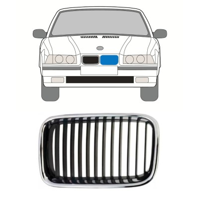 Grill voor BMW 3 E36 1990-1995 / Links 16296