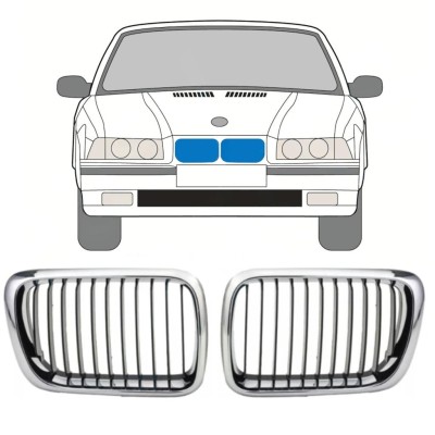 Grill voor BMW 3 E36 1996-2000 / Links + Rechts / Set 11127