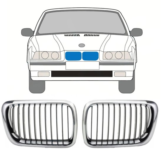 Grill voor BMW 3 E36 1996-2000 / Links + Rechts / Set 11127