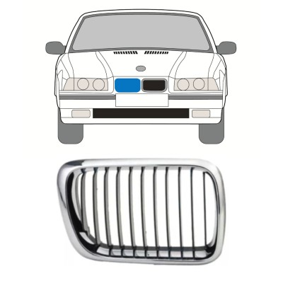Grill voor BMW 3 E36 1996-2000 / Rechts 16297