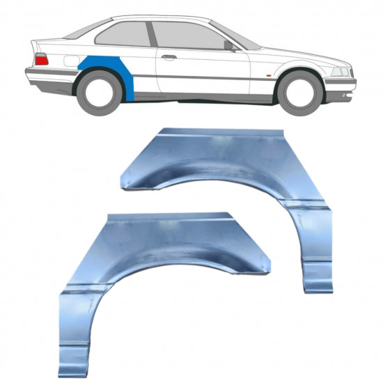 Reparatiepaneel achterspatbord voor BMW E36 3 Cabrio 1990-2000 / Links + Rechts / COUPE / Set 6392