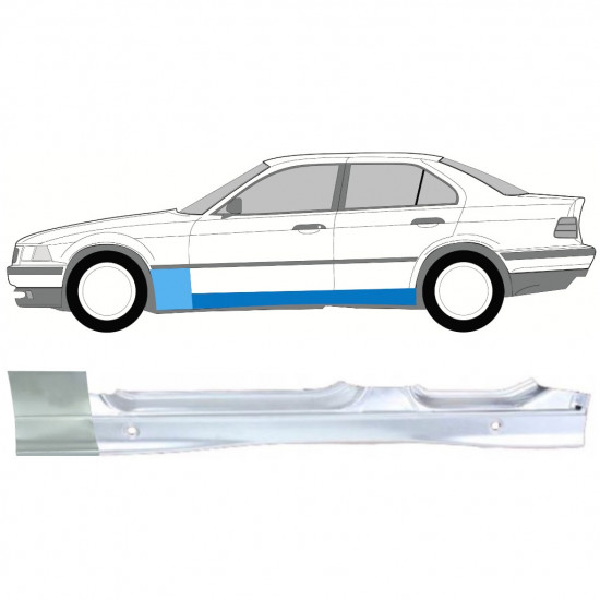 BMW 3 E36 1990-2000 VOORSPATBORD REPARATIEPANEEL + DORPEL REPARATIEPANEEL / SET / LINKS