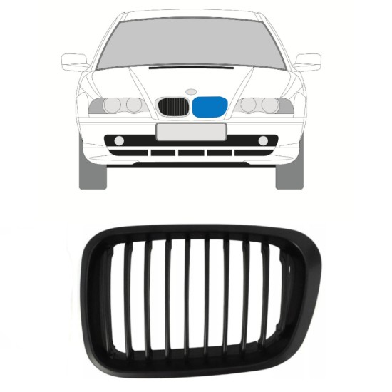 Grill voor BMW 3 E46 1998-2006 / Links 16302