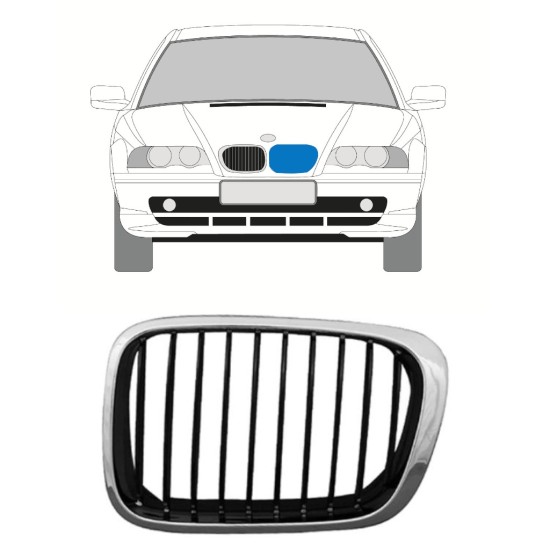 Grill voor BMW 3 E46 1998-2006 / Links 16300