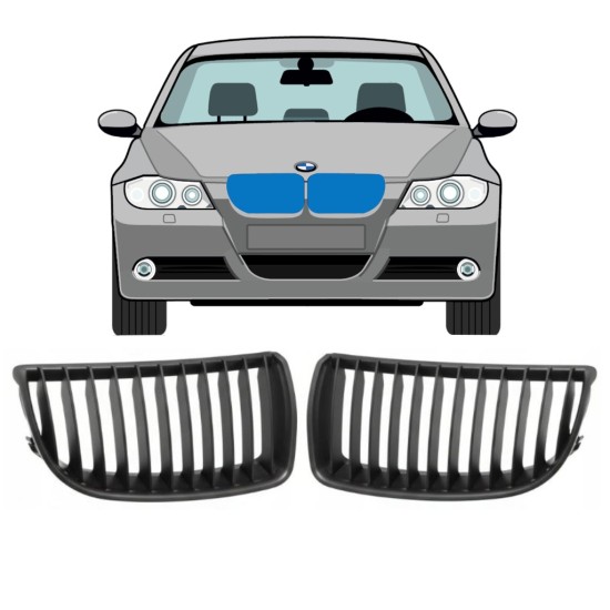 Grill voor BMW 3 E90 2004-2008 / Links + Rechts 16309