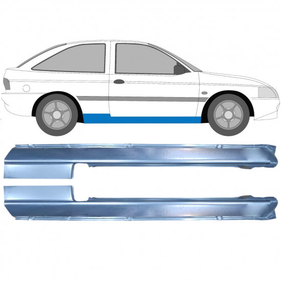 Volledige dorpel voor Ford Escort 1995-2000 / Links + Rechts / Set 9502