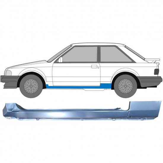 Volledige dorpel voor Ford Escort 1980-1986 / Links 6613