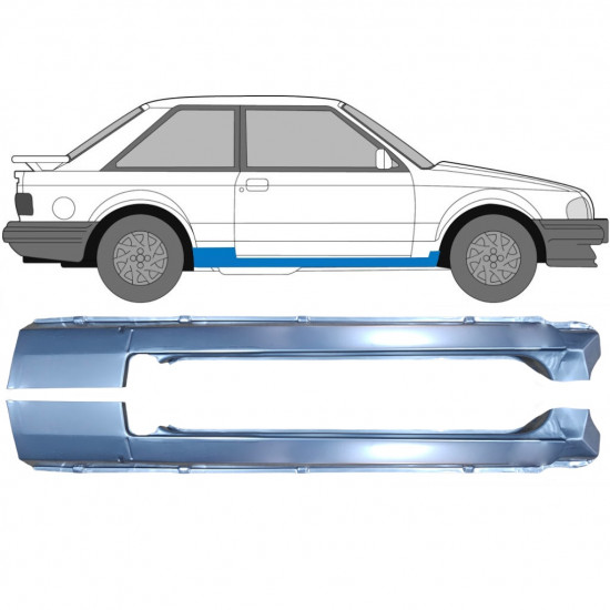 Volledige dorpel voor Ford Escort 1980-1986 / Links + Rechts / Set 9503