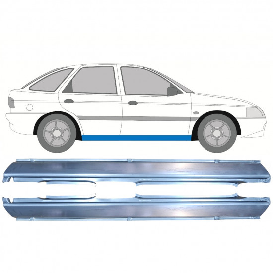 Volledige dorpel voor Ford Escort 1995-2000 / Links + Rechts / Set 9775