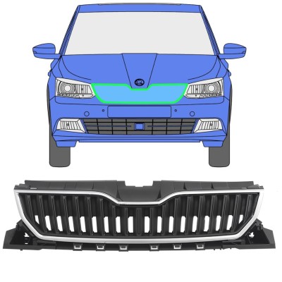 Grill voor Skoda Fabia 2014-2018 / Set 7543