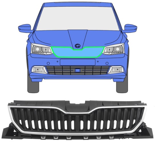 Grill voor Skoda Fabia 2014-2018 / Set 7543