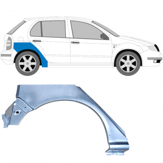 SKODA FABIA 1999-2007 WIELKAST REPARATIE PANEEL / RECHTS