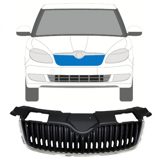 Grill voor Skoda Fabia 2007-2010 7523