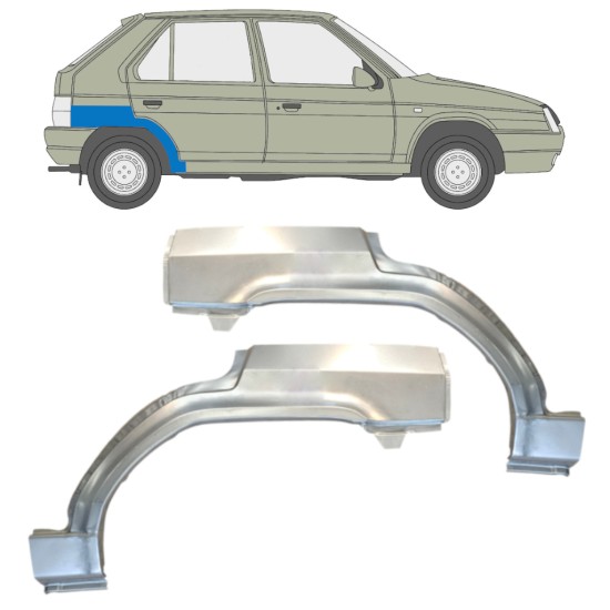 Reparatiepaneel achterspatbord voor Skoda Favorit 1989-1995 / Links + Rechts / Set 14884 Reparatiepaneel achterspatbord voor Skoda Favorit 1989-1995 / Links + Rechts / Set 14884