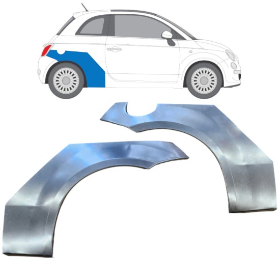 Reparatiepaneel achterspatbord voor Fiat 500 2007-2018 / Links + Rechts / Set 16073