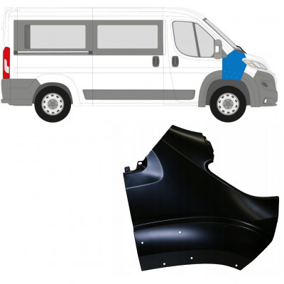 FIAT DUCATO 2014- VOORZIJDE FENDER MET GAT / RECHTS