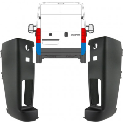 Achterbumper hoek voor Fiat Ducato 2006-2018 / Links / Set 9936