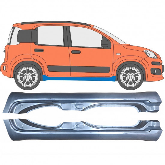 Volledige dorpel voor Fiat Panda 2012- / Links + Rechts / Set 6497