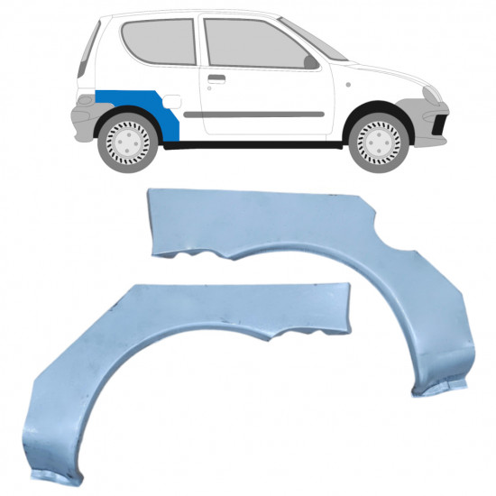 Reparatiepaneel achterspatbord voor Fiat Seicento 1998-2010 / Links + Rechts / Set 9599