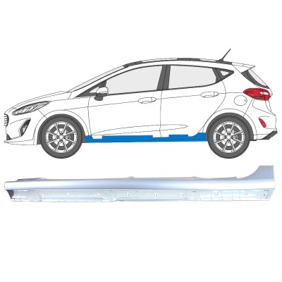 Volledige dorpel voor Ford Fiesta 2017-2023 / Links 16266
