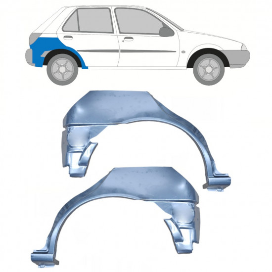 Reparatiepaneel achterspatbord voor Ford Fiesta 1995-1999 / Links + Rechts / Set 11023