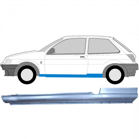 Volledige dorpel voor Ford Fiesta 1989-1995 / Links 6580