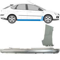 Volledige dorpel + reparatiepaneel voorste spatbord voor Ford Focus 2004-2011 / Rechts / Set 8735