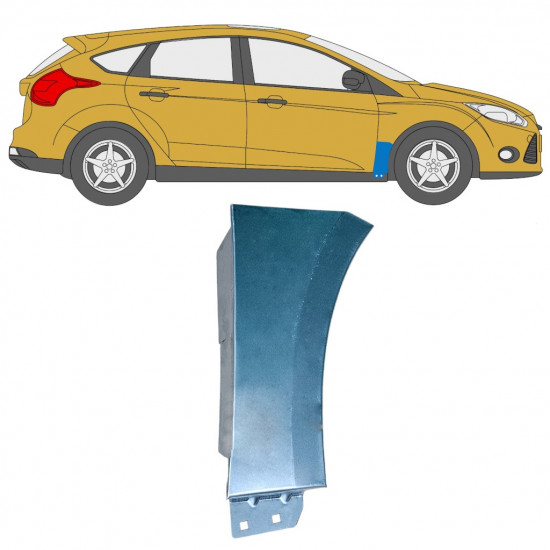 Reparatiepaneel voorspatbord voor Ford Focus 2010-2018 / Rechts 12872