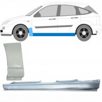 Volledige dorpel + reparatiepaneel voorste spatbord voor Ford Focus 1998-2007 / Links / Set 8734